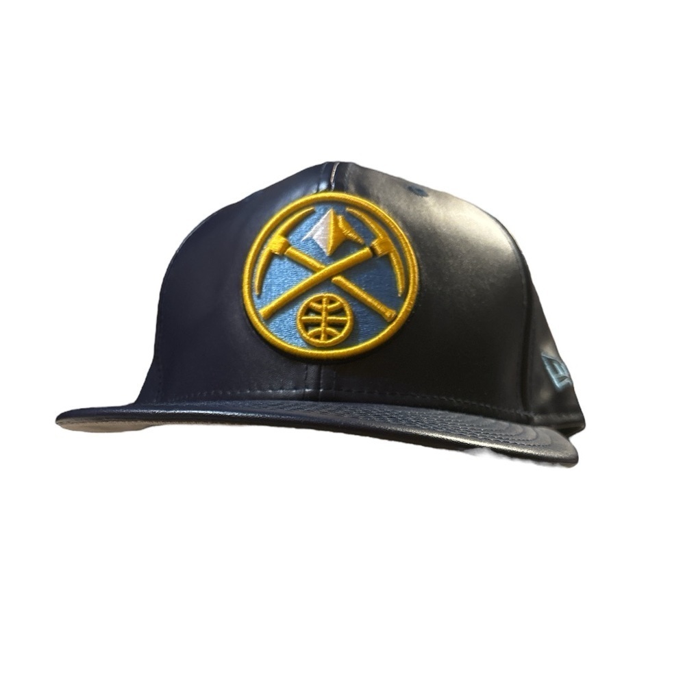 New Era Team Triumph Fitted‎ Hat Denver Nuggets Navy Blue and Gold Size 7 1/8
